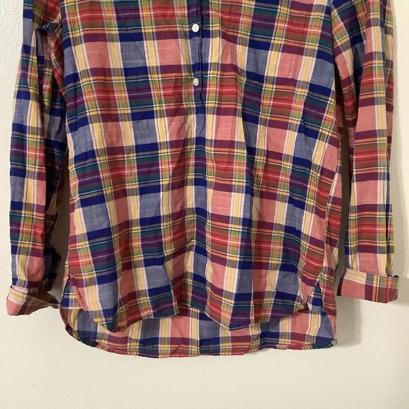 J. Crew Factory Plaid Cotton Outdoorsy Cabincore Boy Fit Button Down Shirt S - Picture 3 of 8
